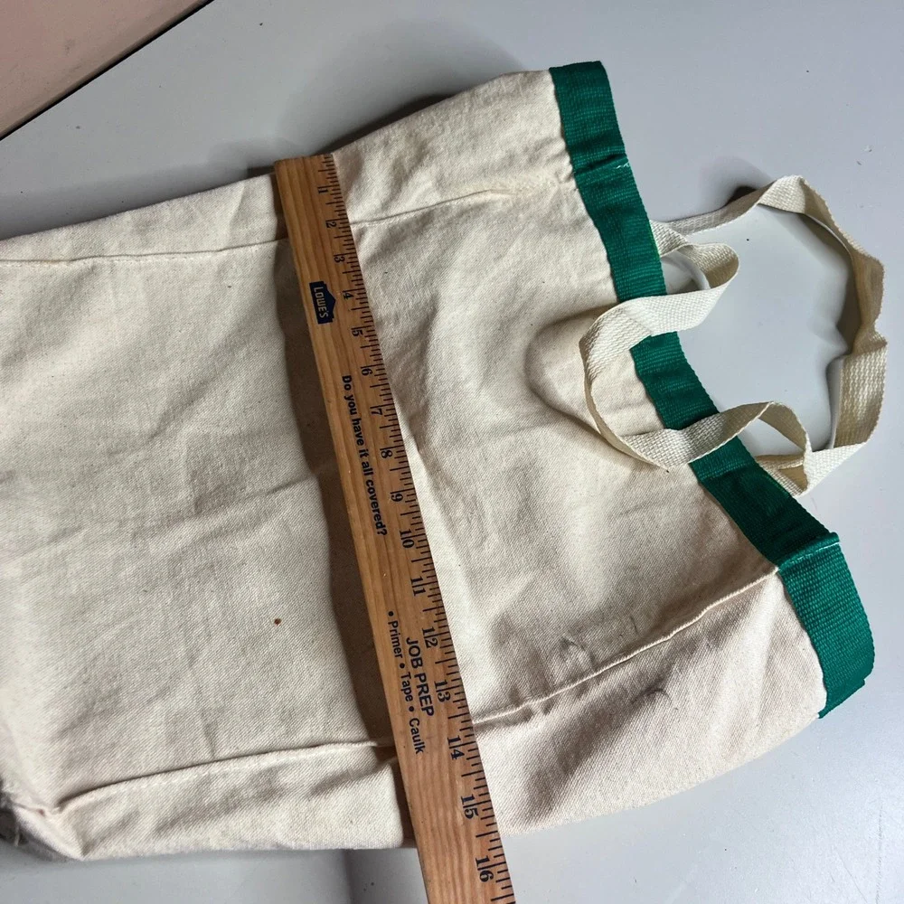 Vintage Martins Supermarket Canvas Tote Bag We Care‎ Too Earth Graphic